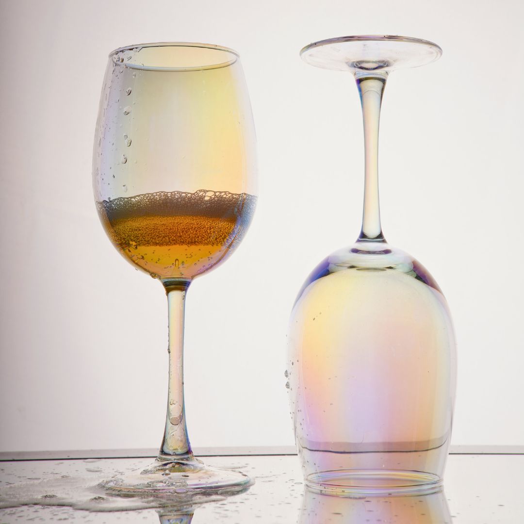 Rainbow-Colored Long Stem Wine Glasses - Set of 6