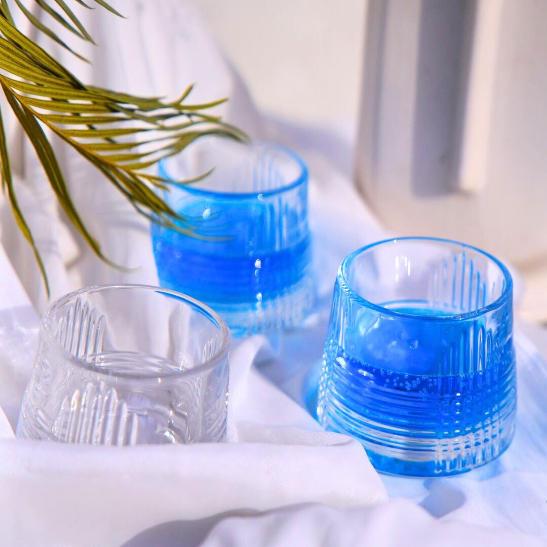 Rotating Linear Drinking Glass Set Of 6