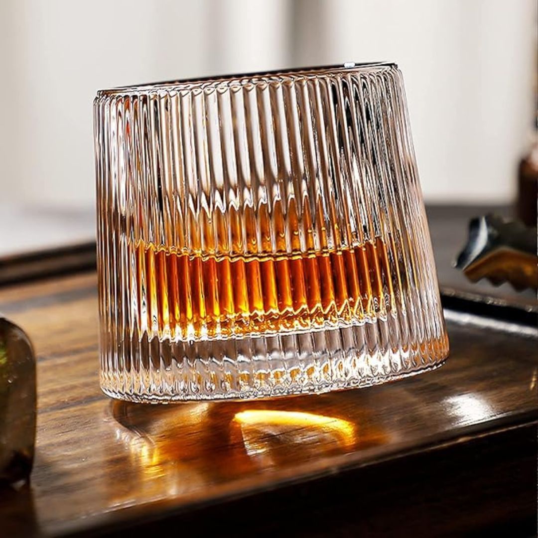 Rotating Fluted Glass Set of 6