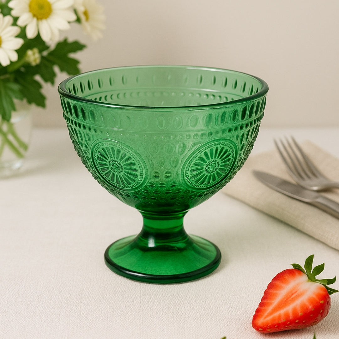 Classic Footed Dessert Glass Bowl - Set of 6