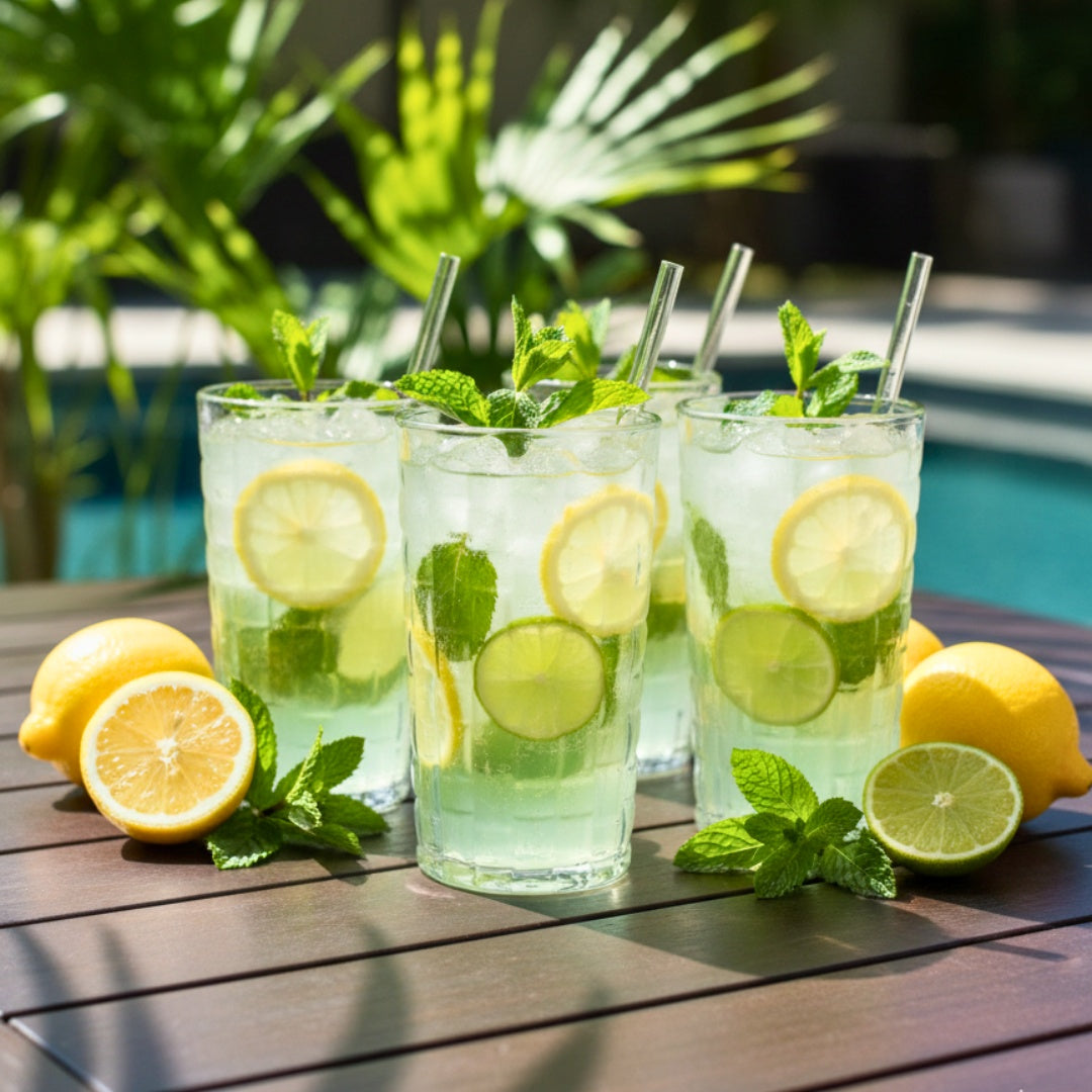 Grid textured Juice glasses set of 6